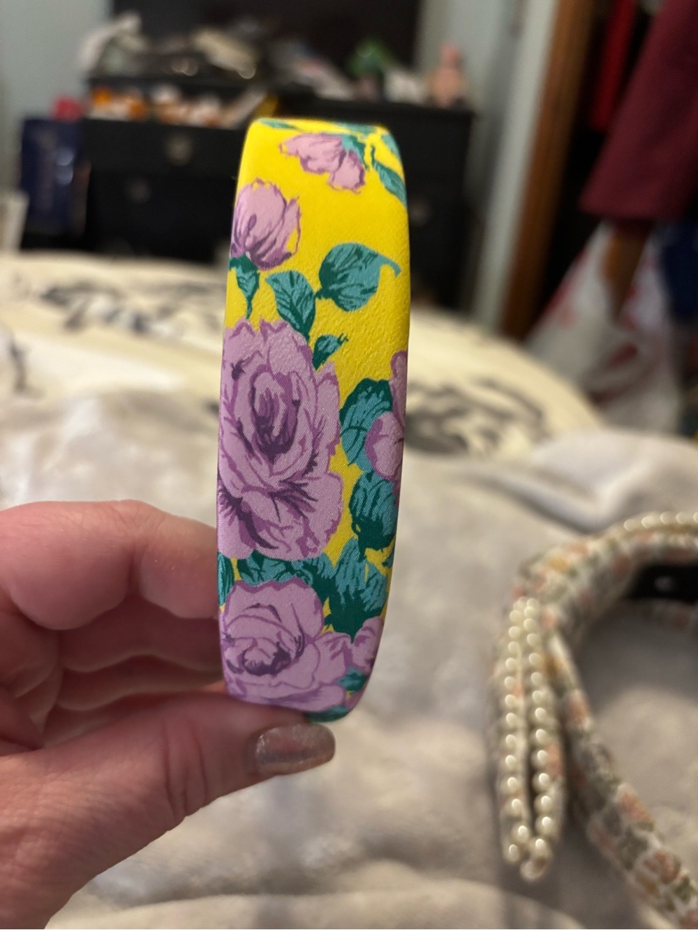 EUC Lele Sadoughi Liberty Silk Alice Yellow Floral - Picture 3 of 5